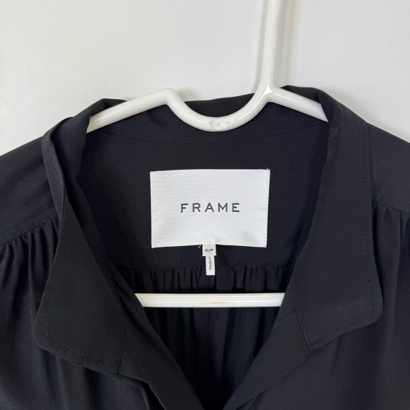 Frame Gillian Puffed-Shoulder Silk-Crepe Top - Picture 4 of 6